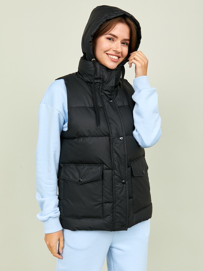 Жилет утепленный с капюшоном - фото описания №2