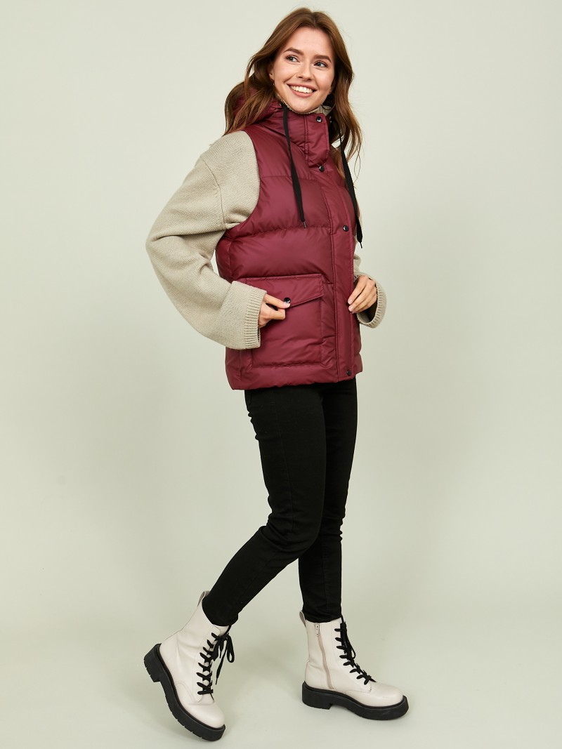 Жилет женский утепленный с капюшоном - фото описания №2