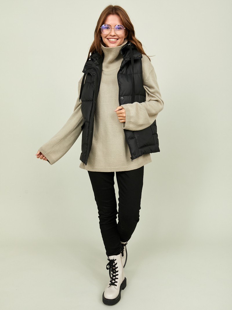 Утепленный жилет с капюшоном - фото описания №5