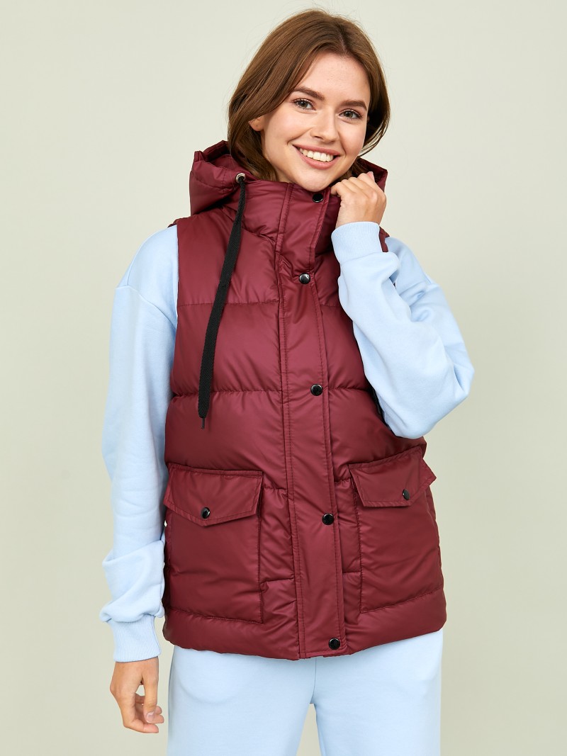 Жилет женский утепленный с капюшоном - фото описания №5