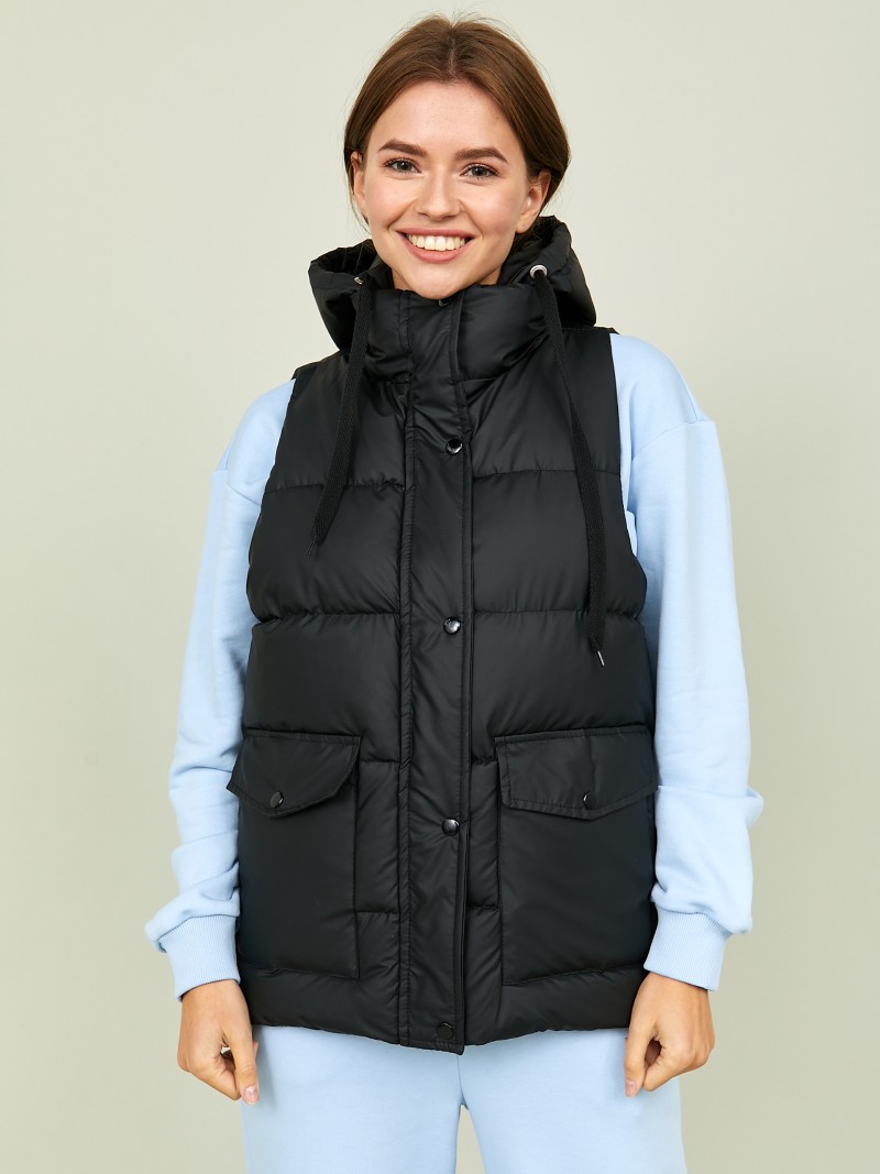 Жилет утепленный с капюшоном - фото описания №6