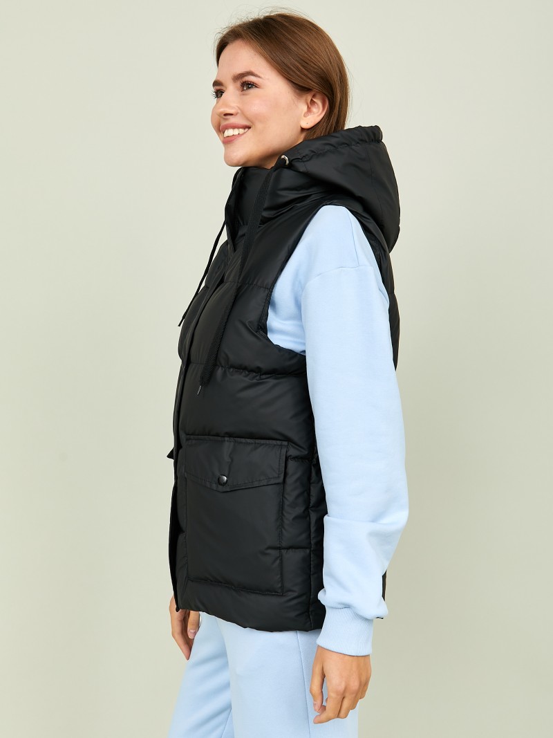 Жилет утепленный с капюшоном - фото описания №5